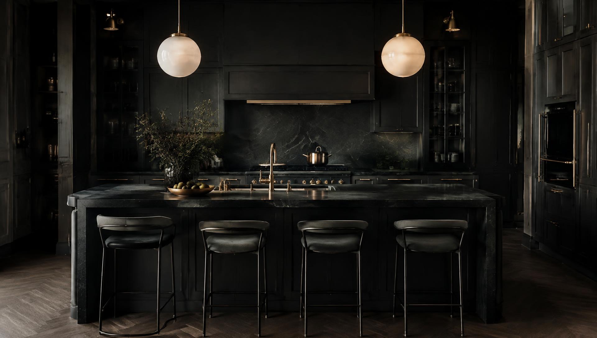 Charcoal & Brass Kitchen — interior design inspiration