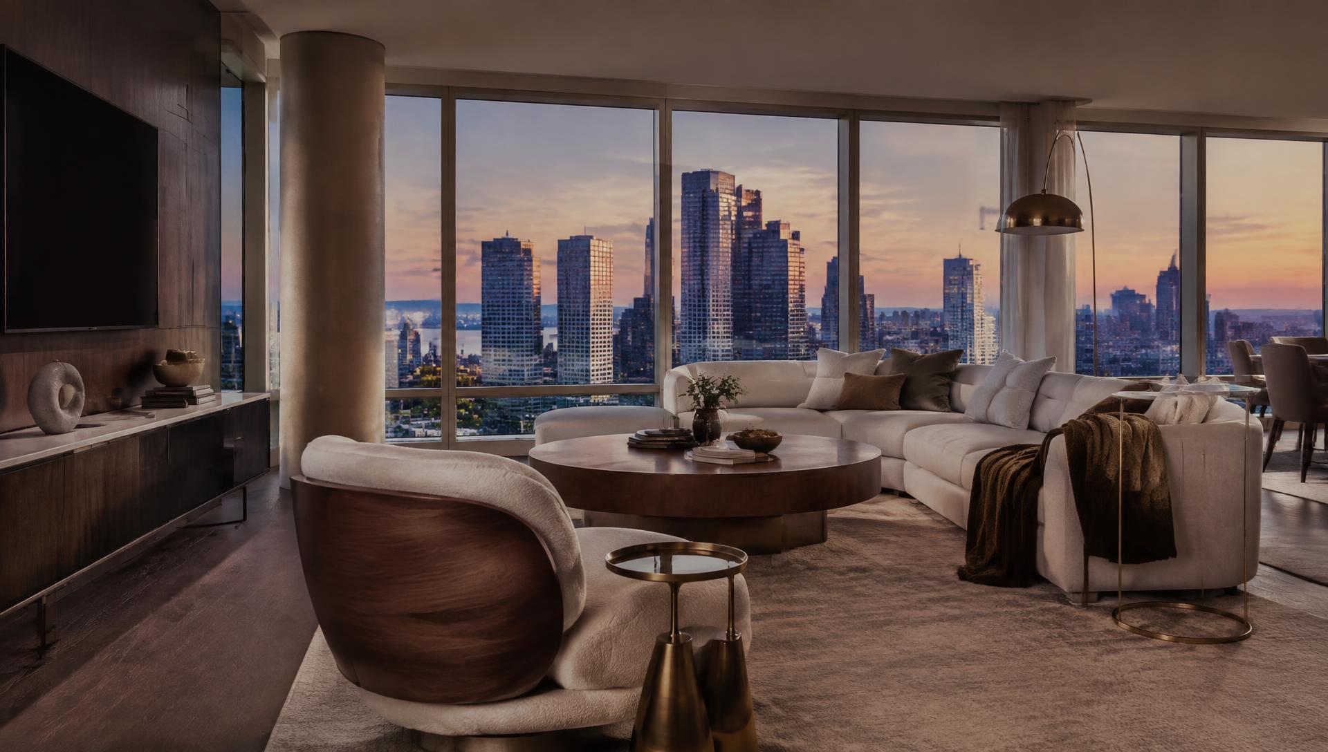 Downtown Bellevue high-rise penthouse with skyline views